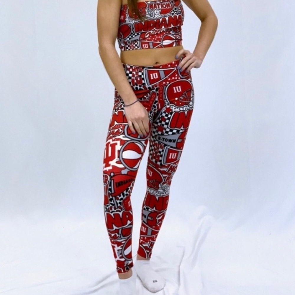 New Corey Paige Indiana University IU Hoosiers Game Day Leggings XL🏈🏀❤️
